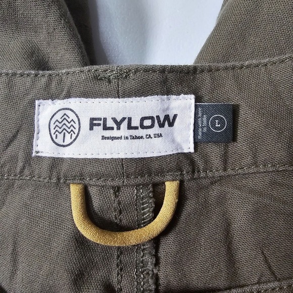 Flylow Mens Canvas Pants Size Large Green Chino Hiking Outdoor Adventurewear - Picture 6 of 14